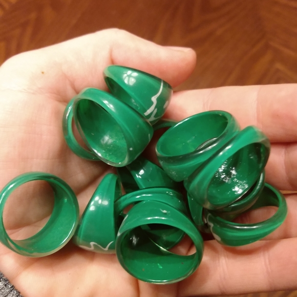 Green Acrylic Rings - Picture 1 of 2